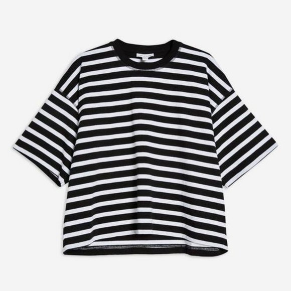 Topshop Striped Boxy Tee - Picture 1 of 3